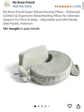 My Brest Friend Super Deluxe Nursing Pillow- Platinum Color